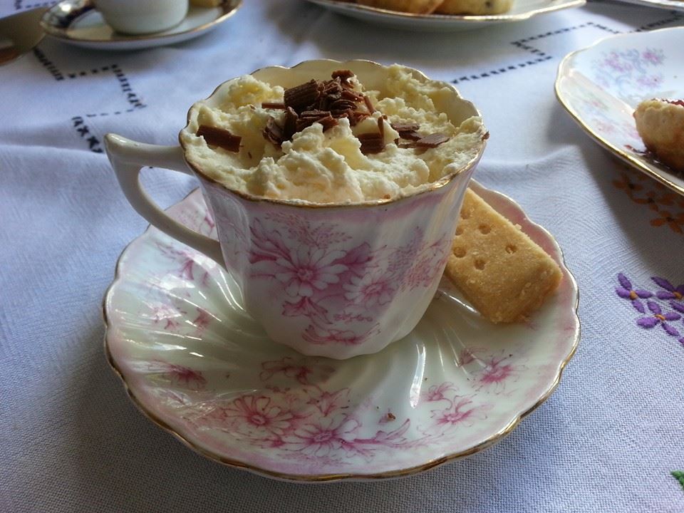 Mini trifle in a vintage china teacup, perfect for an English summer garden party!